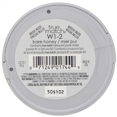 L'Oreal, Румяна True Match Super-Blendable Blush, оттенок W1-2 «Чистый мед», 6 г