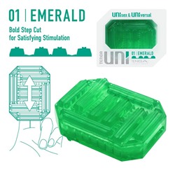 Зеленый мастурбатор-стимулятор Tenga Uni Emerald