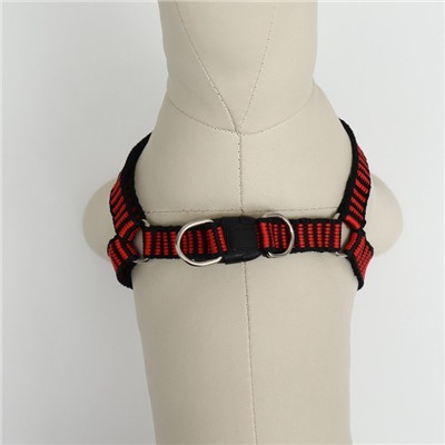 Шлейка рельефная 36-49×1.5 см, красно-чёрная