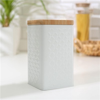 Банка для сыпучих продуктов «Ромб», 10×18 см, жесть, белая