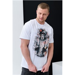 Футболка мужская 8492 (Белый_обезьяна)