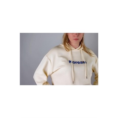 Унисекс-худи из премиальной ткани "Korea" без начеса (Светло-бежевый)