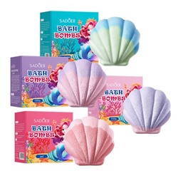 SADOER Бомбочка для ванны ароматическая  "Ракушка" фиолетовая, 120гр