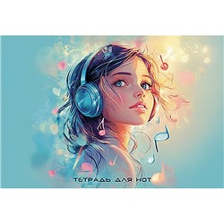 Тетрадь для нот А5 16л "Девочка" горизонтальная С9187-07 КТС-ПРО