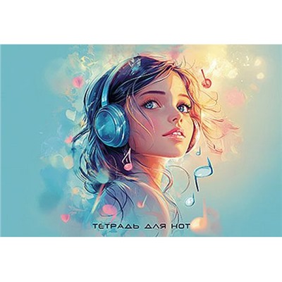 Тетрадь для нот А5 16л "Девочка" горизонтальная С9187-07 КТС-ПРО