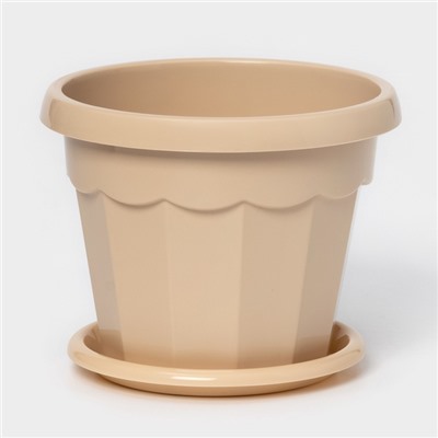 Горшок для цветов с поддоном Доляна «Эрика», 0.7 л, цвет пудровый