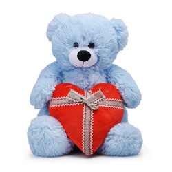 Медведь Мартин В65 голубой с сердцем