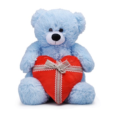 Медведь Мартин В65 голубой с сердцем