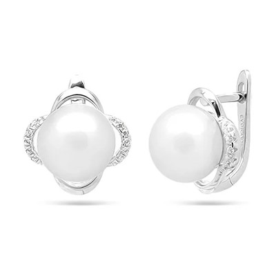 Серьги из серебра жемчуг, МЖВ931