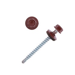 Саморезы кровельные 4.8×50(51) RAL3005, темно-красн., 150 шт.