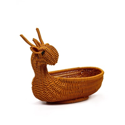 Корзина плетёная для хранения «Олень», 30×23×30 см, пластиковая, коричневая