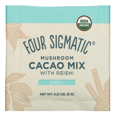 Four Sigmatic, грибная смесь для приготовления какао с рейши, 10 пакетиков по 6 г (0,21 унции) каждый