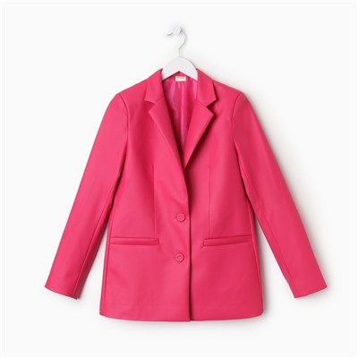 Пиджак женский из экокожы MINAKU: Eco leather, цвет фуксия, размер 46