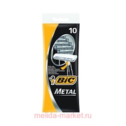 BIC Станок  одноразовый  ПАКЕТ 10шт БИК  метал (черный)