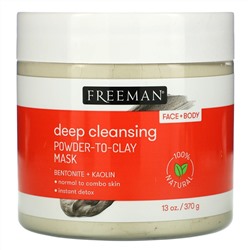 Freeman Beauty, Deep Cleansing Powder-To-Clay, маска для глубокого очищения, 370 г (13 унций)