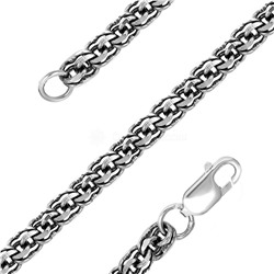 Цепь из чернёного серебра - Бисмарк 925 пробы 1-004ча