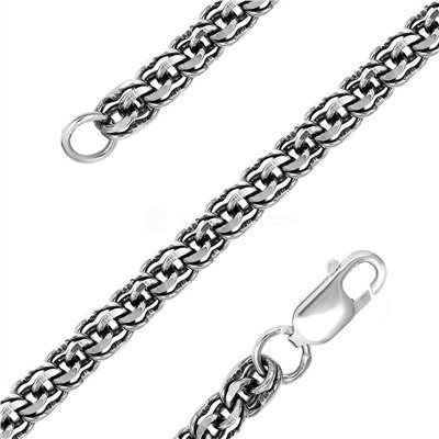 Цепь из чернёного серебра - Бисмарк 925 пробы 1-004ча