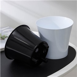 Кашпо для цветов со вставкой Santino «Арте», 1.2 л, пластик, бело-чёрное