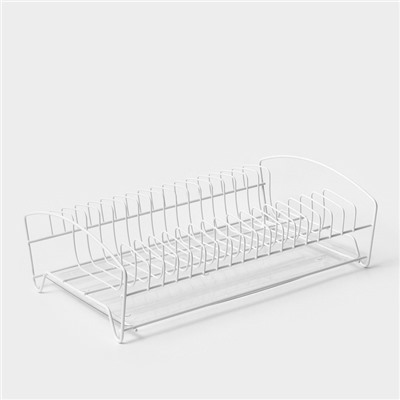 Сушилка для посуды с поддоном, 39×25×12 см, белый