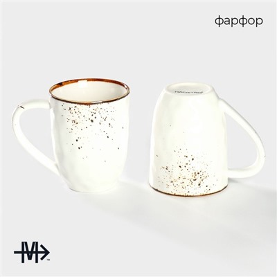 Кружки Magistro «Церера», набор 2 шт., 400 мл, фарфор, белые