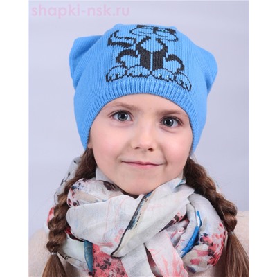 S 366 Шапка по голове с ушками (56-58)