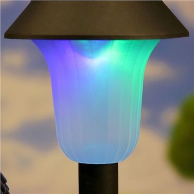 Садовая фигура - фонарь из полистоуна «Зайцы у фонаря», 28×18×34 см