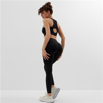 Леггинсы спортивные MINAKU: SPORTLY; цвет чёрный, р-р 44