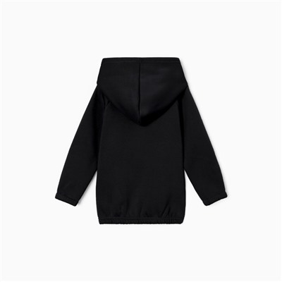 Толстовка (худи) детская MINAKU: Exclusive print, чёрная, Oversize, рост 104 см