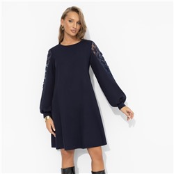 Платье с ажурными рукавами, Секрет любви (синее)