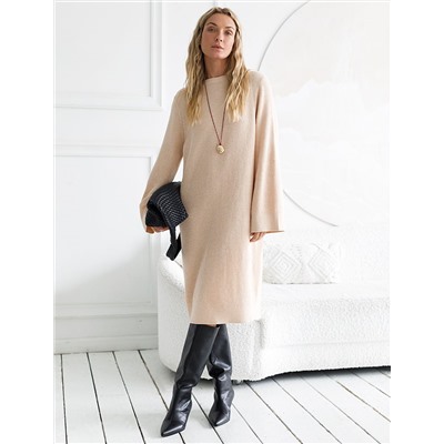 Платье фактурной вязки из хлопка с кашемиром