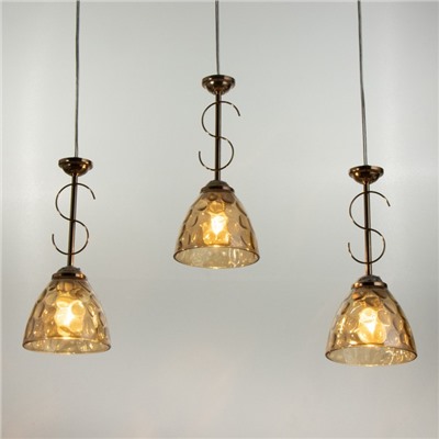 Светильник ЭкономСвет Federica 3×40 Вт Е27 золото 59×13×65(32)см