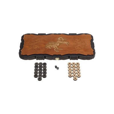 Нарды классические с гравировкой «Конь» 45×45 см, деревянные