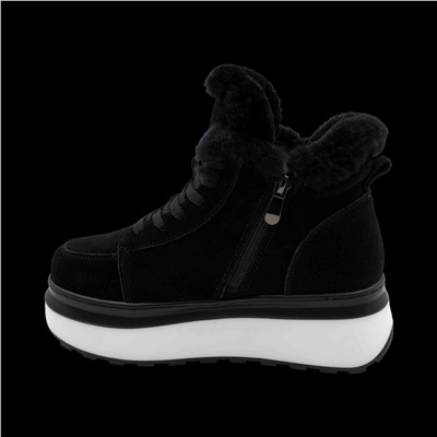 Ботинки из натуральной кожи на меху MZ0122-5 черные