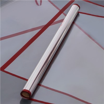 Пленка глянцевая прозрачная для цветов «Полоса», 58 см × 10 м, красный