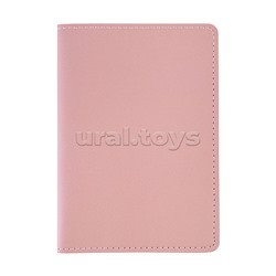 Обложка для паспорта "Casual" 10x14 см, искусственная кожа, отстрочка, 2 отделения для визиток, в пластиковом пакете с европодвесом, светло-розовый