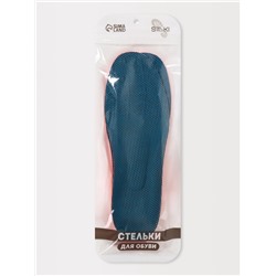 Стельки для обуви, универсальные, спортивные, р-р RU до 40 (р-р Пр-ля до 40), 26 см, пара, синий/красный