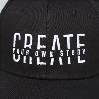 Кепка детская Create, чёрная, р-р 52-54, 5-7 лет