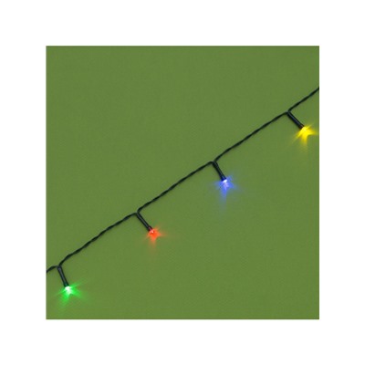 Гирлянда «Нить», 10 м, уличная, IP44, 100 LED, 2 режима, солнечная батарея, тёмная нить, свечение мульти