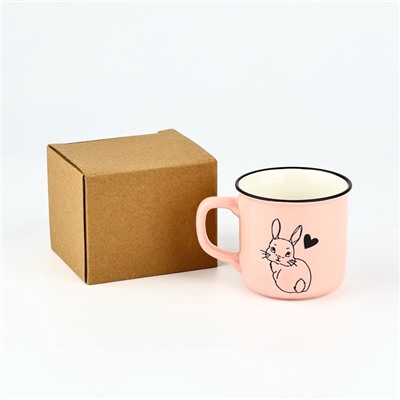 Кружка чайная керамическая «Зайка», 210 мл, ручная работа
