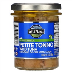 Wild Planet, Petite Tonno Wild Tuna in Pure Olive Oil, 6.7 oz (190 g)