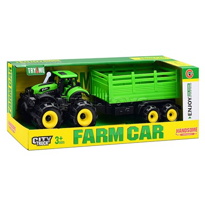 Трактор "Веселая ферма" с прицепом, в коробк