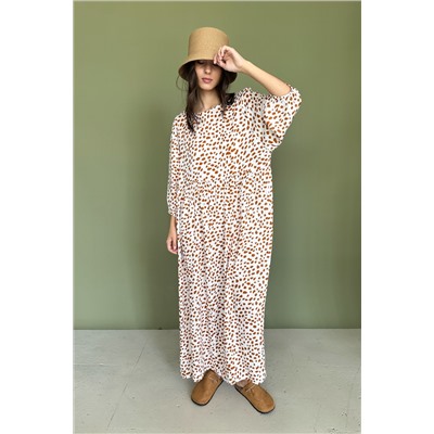 Платье женское  MOON085/05/Молочный, коричневый