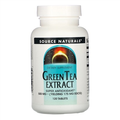Source Naturals, Экстракт зелёного чая, 500 мг, 120 таблеток