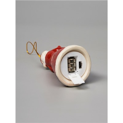 Светодиодная подвеска «Дед Мороз», 9.6×5.1×5.1 см, 1 LED, от батареек LR44×3, свечение тёплое белое