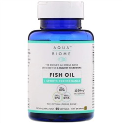 Enzymedica, Aqua Biome, Fish Oil + Sports Performance, Lemon Flavor, 1,200 mg, 60 Softgels