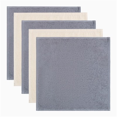 Салфетки махровые универсальных в корзинке «Этель. Клетка», 30×30 см - 5 шт., хлопок 100%