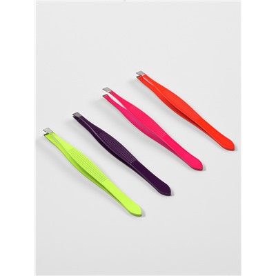 Пинцет скошенный, узкий, 9 см, МИКС