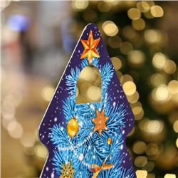 Подарочная коробка «Ёлка »Синий иней«, 15.7×9.5×22.5 см набор 5 шт.