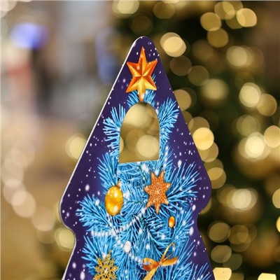 Подарочная коробка «Ёлка »Синий иней«, 15.7×9.5×22.5 см набор 5 шт.