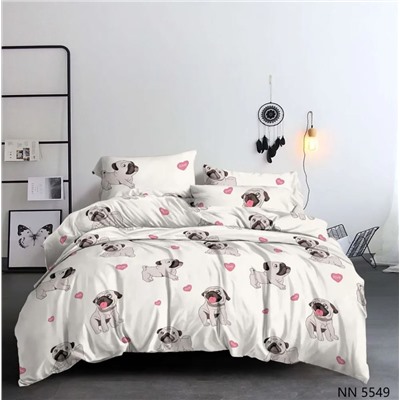 Детское постельное белье мопсы полисатин